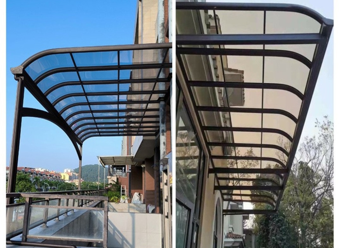 Mái che khung nhôm kính cường lực cho building và villa
